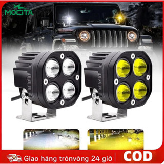 Đèn Led Sương Mù Hình Vuông 12V 24V 4x4 Ánh Sáng Vàng Kèm Chuyên Dụng Cho Xe Mô Tô Địa Hình