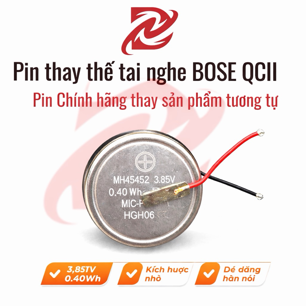 Pin chính hãng M1454S 1454 3,85V thay thế tai nghe Bose QuietComfort Earbuds 2 - Bose QC2 và các loạ