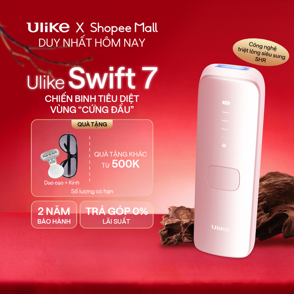 [KOL] Máy triệt lông Ulike Swift 7 công nghệ làm mát Ice Cooling IPL Sapphire Hồng