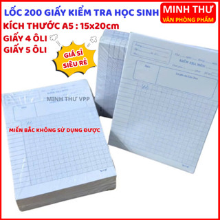   SỈ Lốc 200 Tờ Giấy Kiểm Tra Cho Học Sinh Loại 4 ôli   5 ôli giấy kiểm tra kẻ sẵn cho học sinh cấp 1,2,3 - Minh Thư VPP 