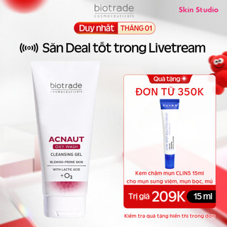  Sữa Rửa Mặt Dạng Gel Dành Cho Da Dầu Mụn Biotrade Acnaut Oxy Wash Cleansing Gel 50ml & 200ml 