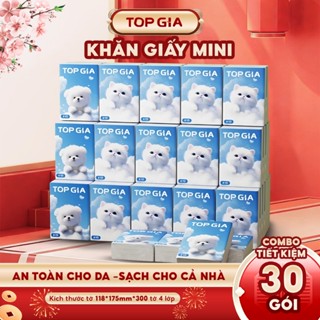  Bịch 10 gói khăn giấy mini TOPGIA 1 gói 8 tờ giấy bỏ túi cao cấp 4 lớp đanh dai mềm mịn 