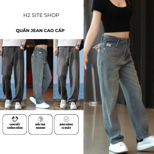 Quần Jean Chất Độc Lạ Ống Suông Form Rộng Phong Cách Hàn Quốc, Dành Cho Cả Nam/Nữ 3 Màu Hot Trend - Jean683 | BigBuy360 - bigbuy360.vn