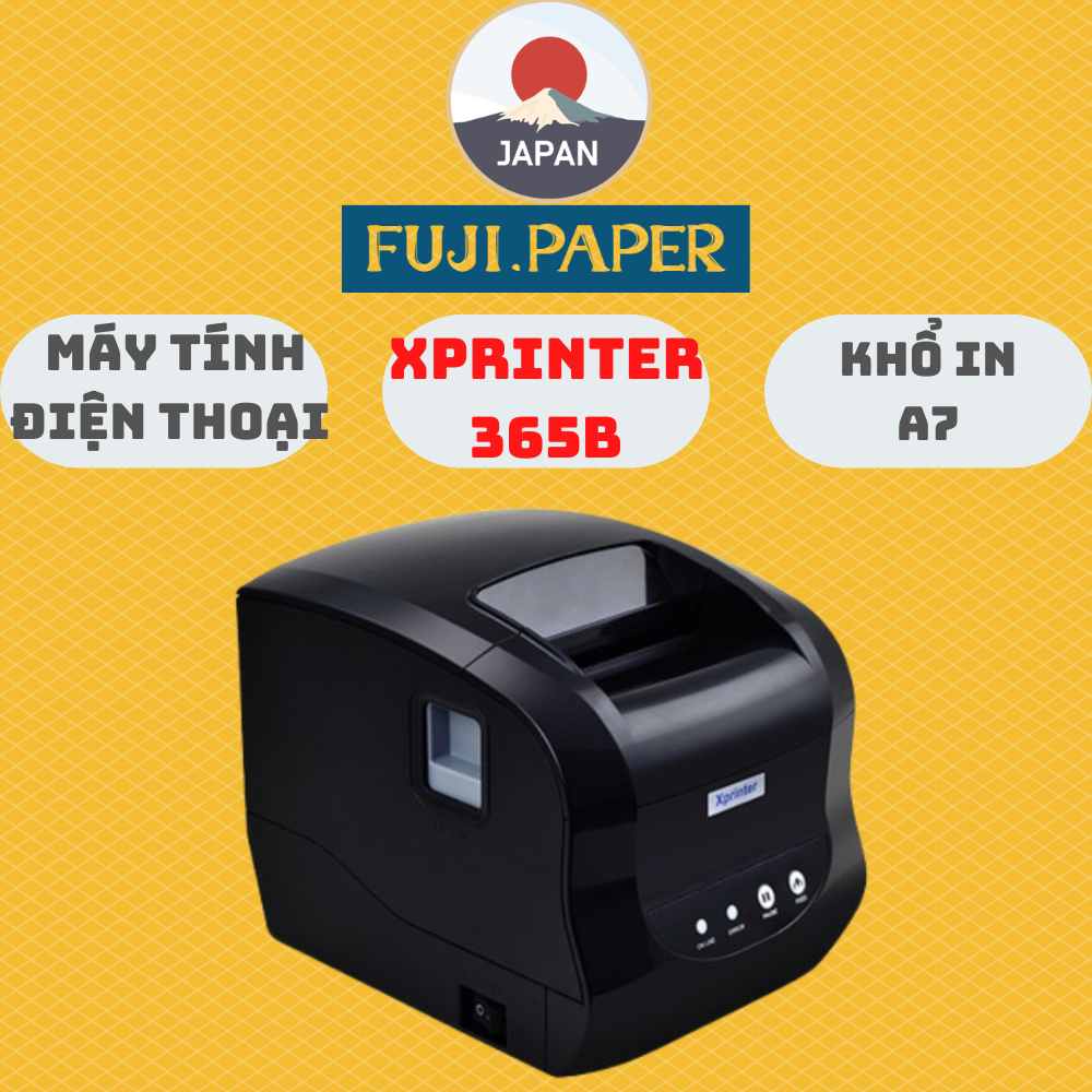 Máy in mã vạch Xprinter, In tem trà sữa, in bill Xprinter XP- 318B( 365B) (In điện thoại + Máy Tính)