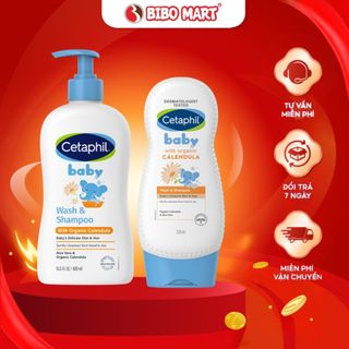  Sữa Tắm Gội Dưỡng Ẩm Dịu Lành Cetaphil Hương Hoa Cúc Hữu Cơ Dịu Nhẹ Làm Sạch Sâu Cho Da Nhạy Cảm Của Bé 400ml - Bibomart 
