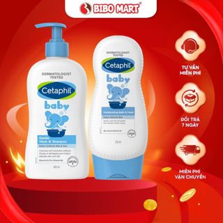  Sữa Tắm Gội Dưỡng Ẩm Dịu Lành Cetaphil Baby Gentle Wash & Shampoo 2 Trong 1 400ml - Bibomart 