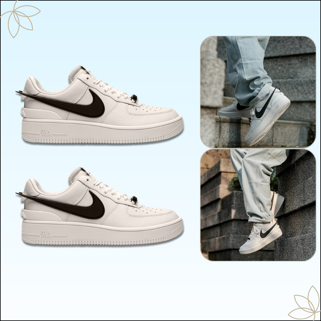 Giày Nike Air Force 1 Low Phantom x Ambush Màu Trắng Kem Kẻ Đen Cao Cấp