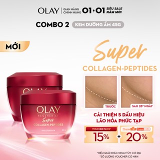   MỚI  Combo 2: Kem Dưỡng Ẩm OLAY Super Collagen Peptides Giúp Cải Thiện 5 Dấu Hiệu Lão Hóa Phức Tạp 45Gx2 