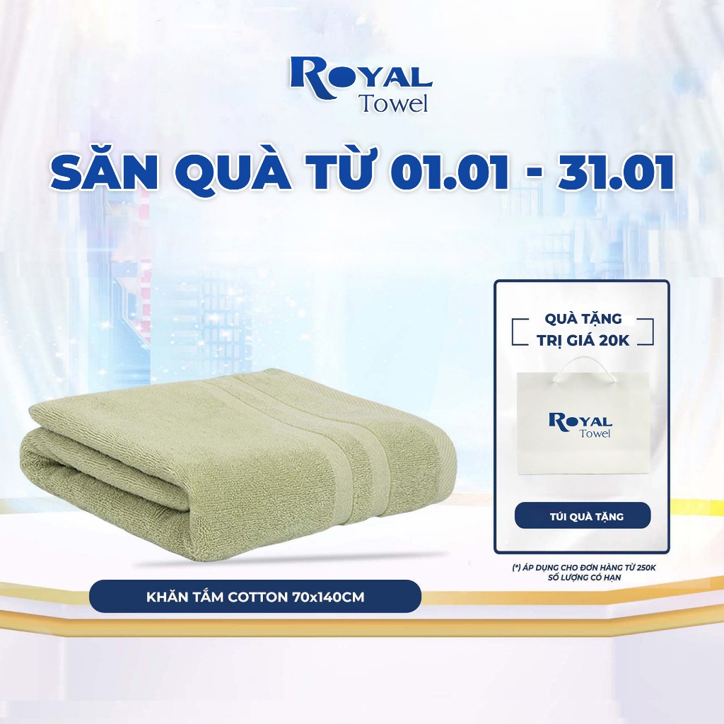 Khăn tắm lớn 70x140cm ROYAL TOWEL 100% cotton siêu dày, thấm hút tốt, không đổ lông, không ra màu dùng cho spa khách sạn