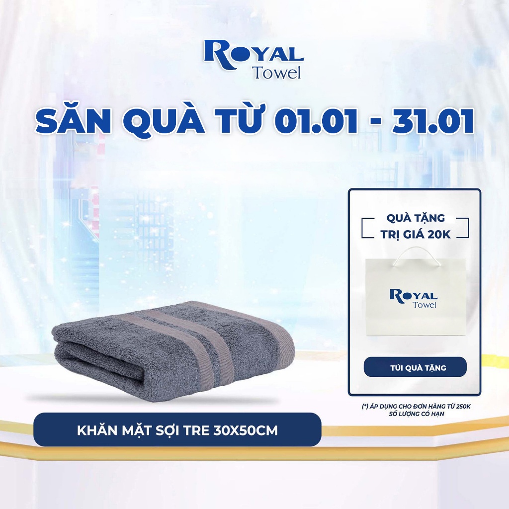 Khăn mặt sợi tre Royal Towel 30x50cm thấm hút tốt, không đổ lông, không ra màu