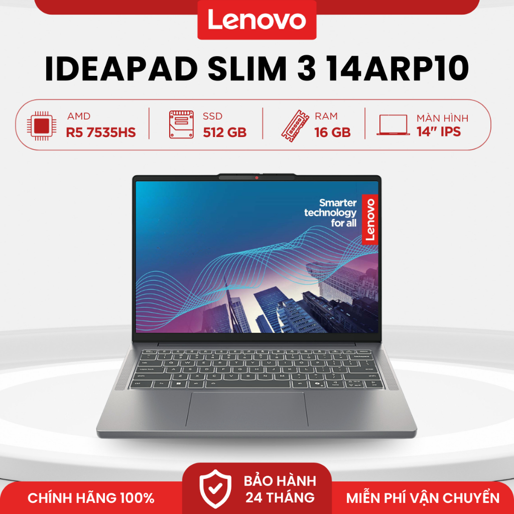 Laptop Lenovo IdeaPad Slim 3 14ARP10 | Ryzen 5 7535HS | 16GB | 512GB | 14" IPS | Win11 | Xám