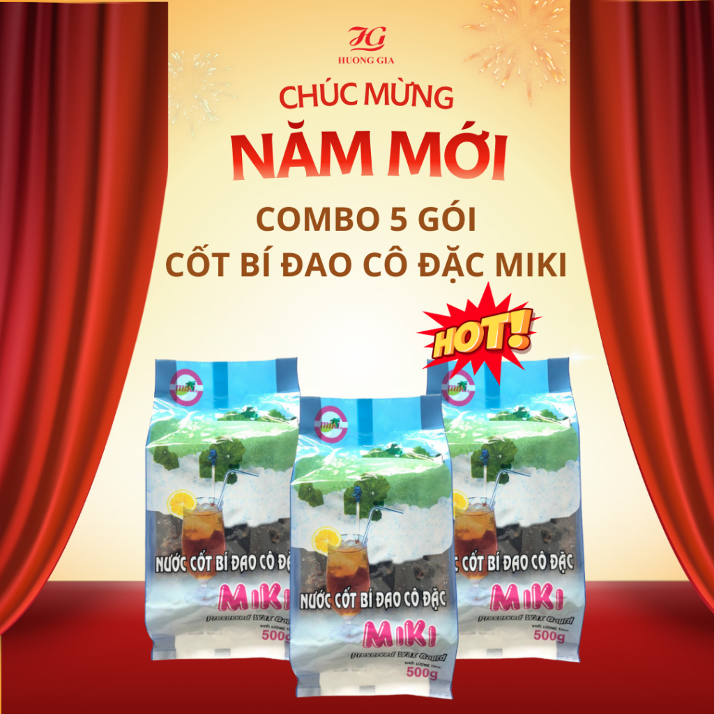 [Combo 5 gói] Cốt Bí Đao Cô Đặc MiKi – 500 g | Nguyên Liệu Pha Chế Nước Bí Đao Thanh Mát