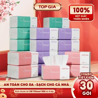  Giấy ăn rút Top Gia cao cấp giấy rút thùng 30 gói 16 gói 46 gói 20 gói 4 lớp mix 3 màu cực xinh 