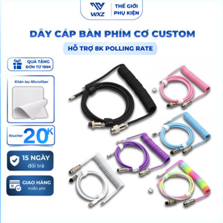  Dây Cáp Bàn Phím Cơ Custom Type-C Xoắn Lò Xo Hỗ Trợ 8K Polling Rate Trục GX-12 USB A to Type-C 