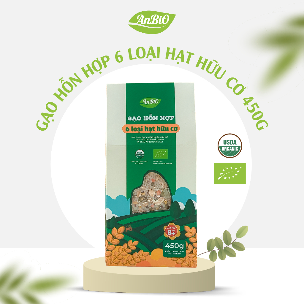 {CHÍNH HÃNG ANBIO} Gạo hỗn hợp 4-6 loại hạt hữu cơ Anbio - Chứng nhận hữu cơ USDA của Mỹ