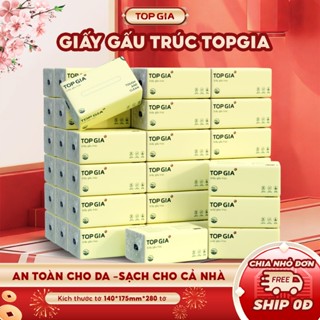  Giấy ăn gấu trúc Top Gia Khăn giấy rút bột tre giấy nâu tiện lợi mềm min an toàn 