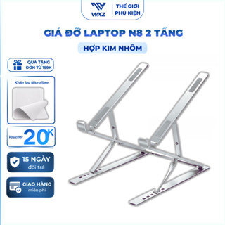  Giá Đỡ Laptop Hợp Kim Nhôm N8 2 Tầng Kệ Để Laptop 7 - 8 Mức Điều Chỉnh Chống Trượt Tản Nhiệt 