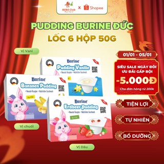 Pudding Burine Đức – Lốc 6 Hộp 50g – Hương Vị Tự Nhiên, Trái Cây, Món Ăn Dặm Bổ Dưỡng Cho Bé