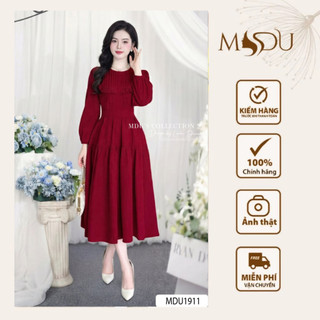Váy Tiểu Thư MDU1911 Thiết Kế Tay Phồng, Chất Tuyết Nhung Cao Cấp Từ MDU K60-D2-2