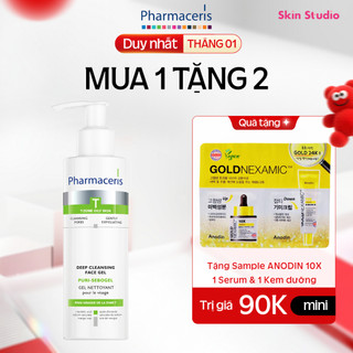  Gel Rửa Mặt Cho Da Dầu Mụn Pharmaceris Puri - Sebogel giảm dầu mụn da sạch sâu190ml - Skin Studio 