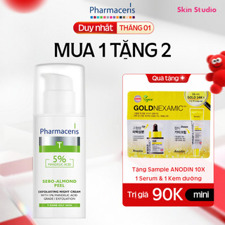  Kem dưỡng cho da dầu mụn kiểm soát nhờn PHARMACERIS 5% Mandelic Sebo Almond Peel 50ML - Skin Studio 