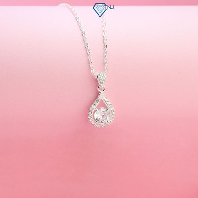 Dây chuyền bạc nữ mặt giọt nước đính đá sang trọng tinh tế DCN0761 - Trang Sức TNJ