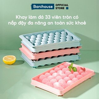  Combo 5 Khay Làm Đá Tròn 33 Viên Banihouse Khuôn Làm Thạch Vỉ Đá Bi Tròn Có Nắp An Toàn Sức Khoẻ 