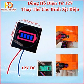 Đồng hồ báo pin. Dùng thay thế cho bình xịt điện. dùng điện 12V. hàng đẹp