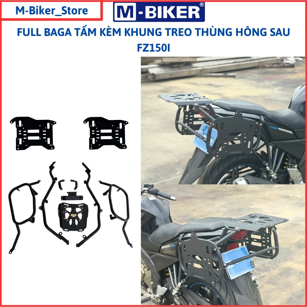 Baga FZ150, Baga sau FZ150, Baga hông FZ150, Baga gắn 3 thùng cho Yamaha FZ150i, MBiker