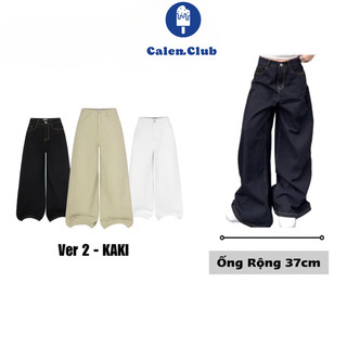 Quần KAKI Jeans Ống Rộng Ver 2 WIDE LEG Calem.Club tôn dáng cạp cao form unisex nam nữ 
