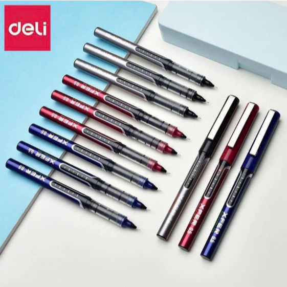 Bút bi nước Deli S657 0.5mm. Mực khô nhanh siêu mượt. Bút ký, bút học sinh chất lượng