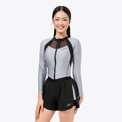 Áo bơi nữ SOBIE croptop tay dài kín đáo và chống nắng Ori Jena