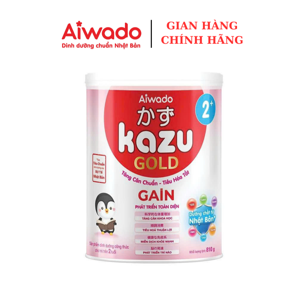 Sữa Kazu Gain Gold 2+ 810g/ Hộp