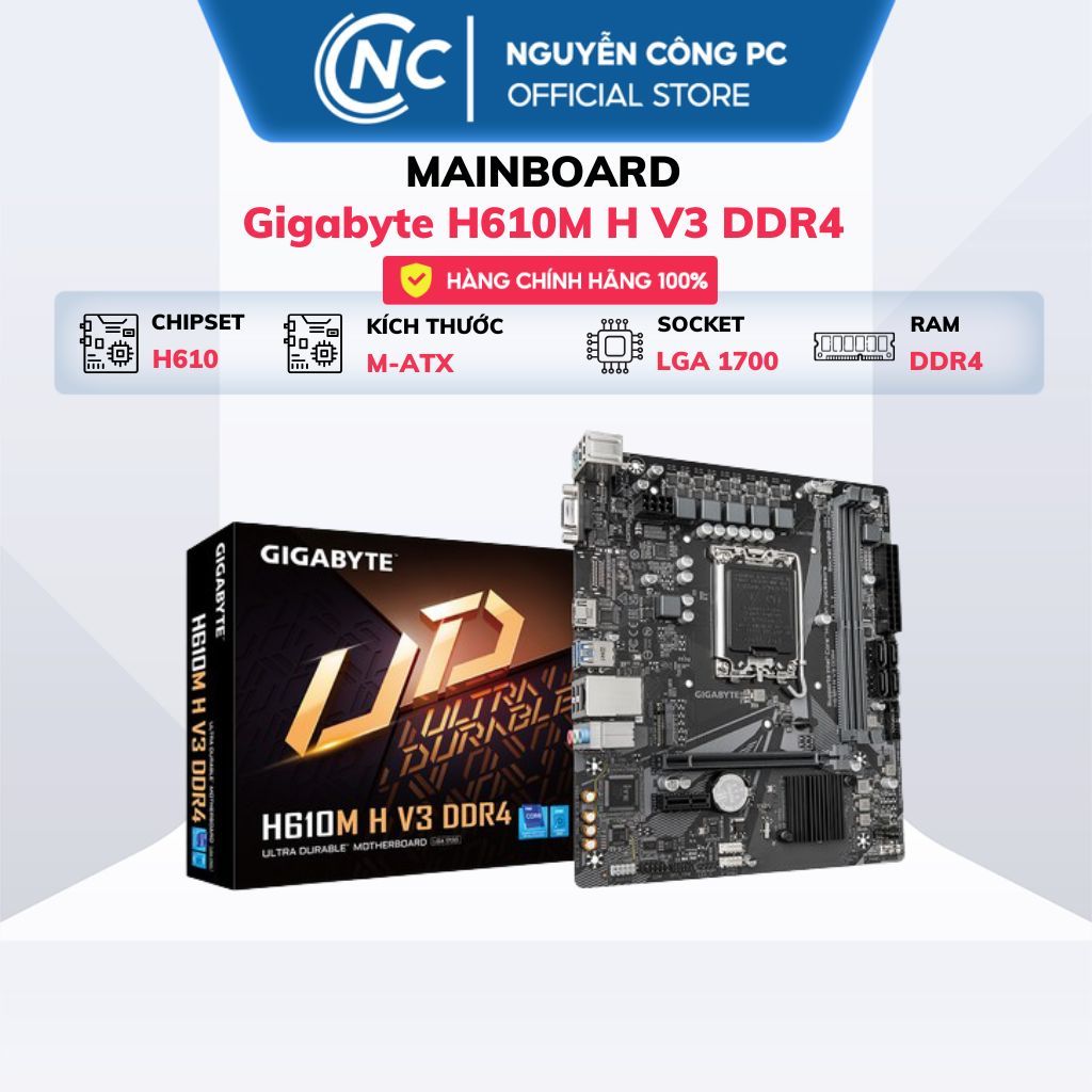 Mainboard Gigabyte H610M H V3 DDR4 - BH 36 tháng
