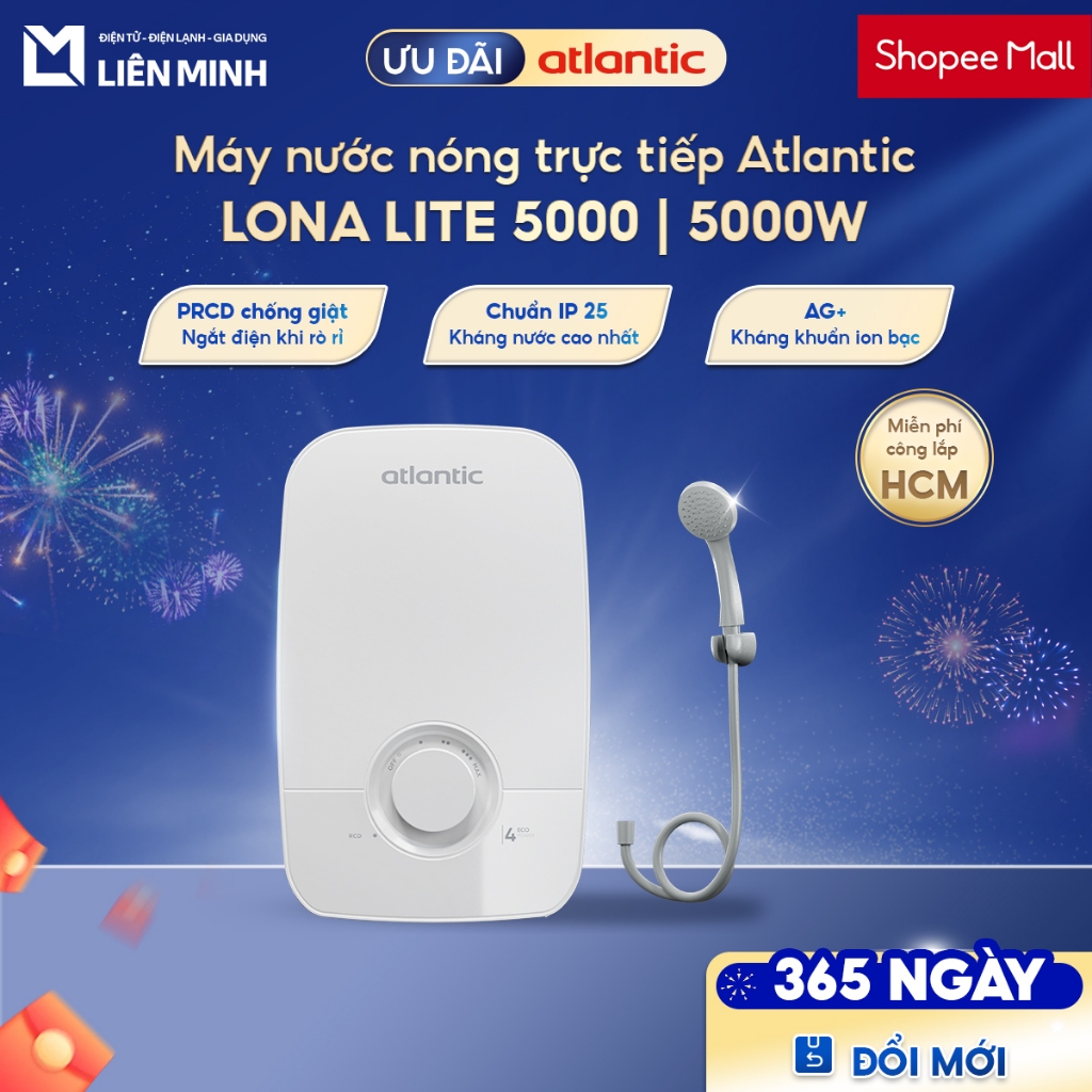 [ATLANTIC - Miễn Phí Công Lắp HCM] LONA PLUS 5000 | LONA LITE 5000 | LONA LITE 4000 Máy Nước Nóng Tr