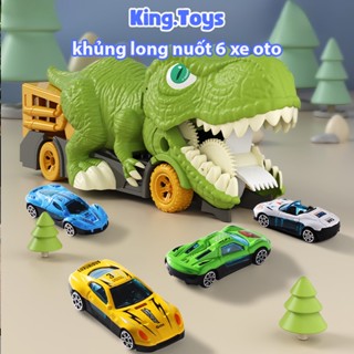  Bộ đồ chơi khủng long có nuốt xe con set ô tô đồ chơi cho bé chất liệu nhựa ABS cứng cáp 