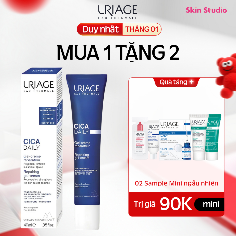  Kem dưỡng ẩm phục hồi da mặt dạng Gel URIAGE BARIÉDERM-CICA DAILY 40ml - Skin Studio 