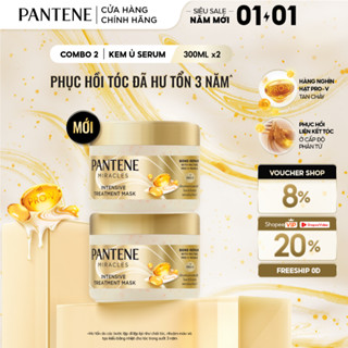   MỚI  Combo 2 Mặt Nạ Ủ Tóc Chuyên Sâu PANTENE Miracles Phục Hồi Liên Kết Tóc - Hộp 300MLx2 