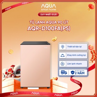   SẢN PHẨM MỚI 2025  Tủ lạnh mini Aqua 90 lít AQR-D100FA PS  - Màu hồng nhạt - Freeship toàn quốc - Có hỗ trợ đổi qua be 