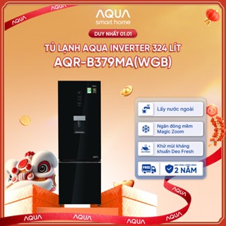  Tủ lạnh ngăn đông dưới Aqua Inverter 320 Lít AQR-B379MA WGB  - Freeship toàn quốc 