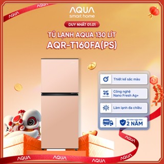   SẢN PHẨM MỚI 2025  Tủ lạnh AQUA 130 lít ngăn đá trên AQR-T160FA PS  - Màu hồng - Freeship toàn quốc - Có hỗ trợ đổi màu 