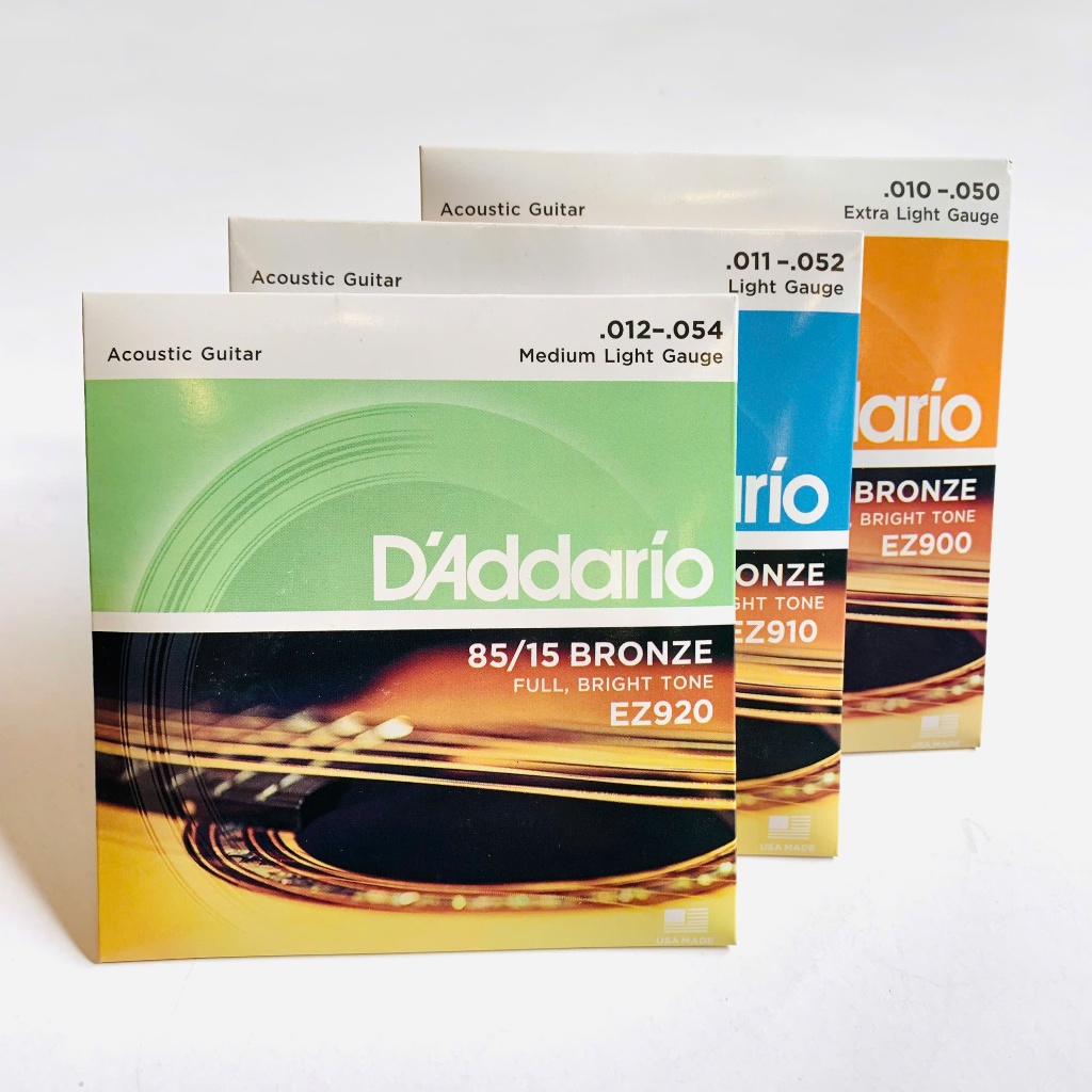 Dây đàn guitar acoustic D’ADDARIO (Made in China) EZ900,EZ910,EZ920 cỡ dây 10,11,12