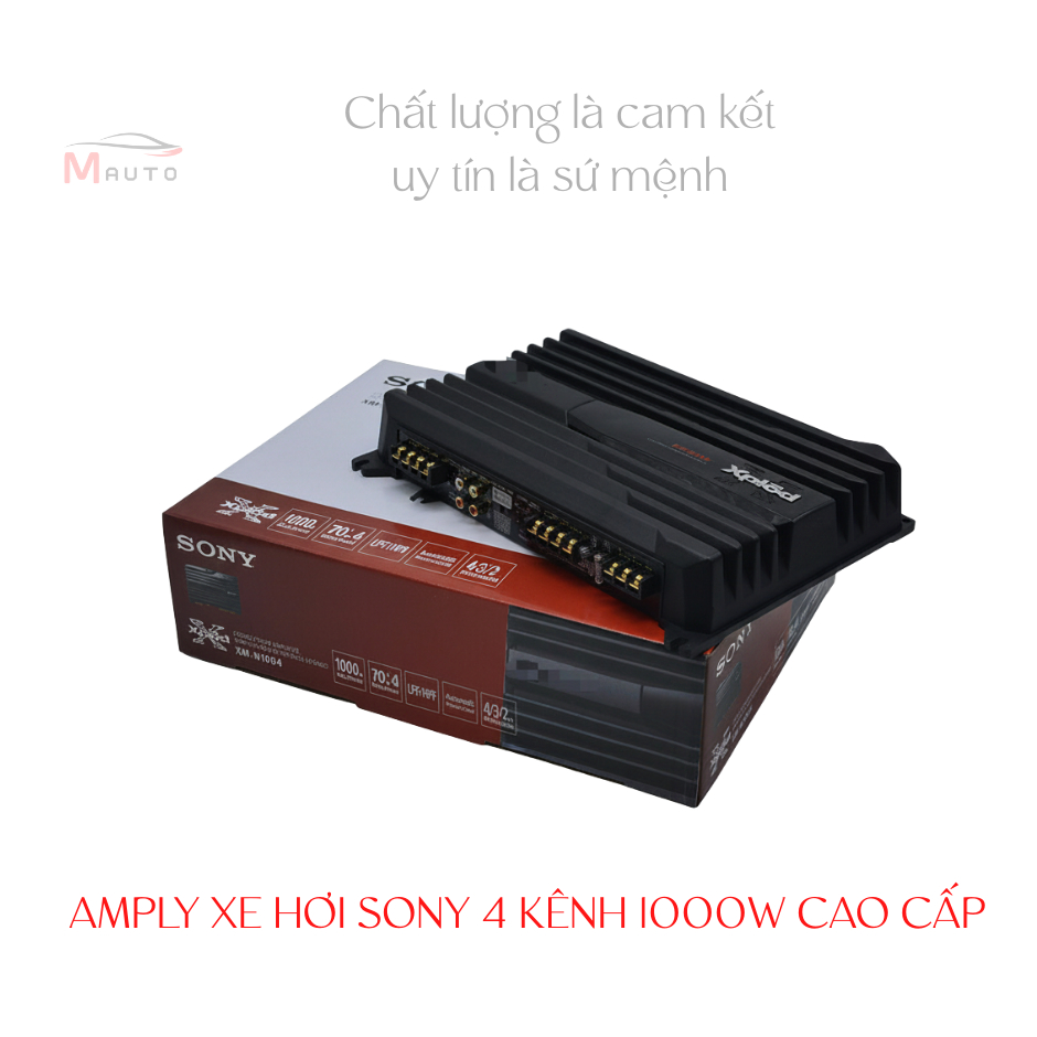 Amply Xe Hơi SONY Cao Cấp 4CH 1000W – Công Suất Thật, Ít Méo, Phù Hợp Độ Âm Thanh Chuyên Sâu