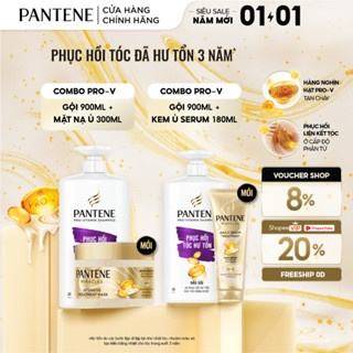   MỚI  Combo 2 Dầu Gội Và Serum  Dầu Gội Và Mặt Nạ Ủ Tóc PANTENE Miracles Phục Hồi Liên Kết Tóc 900ML+300ML 180ML 
