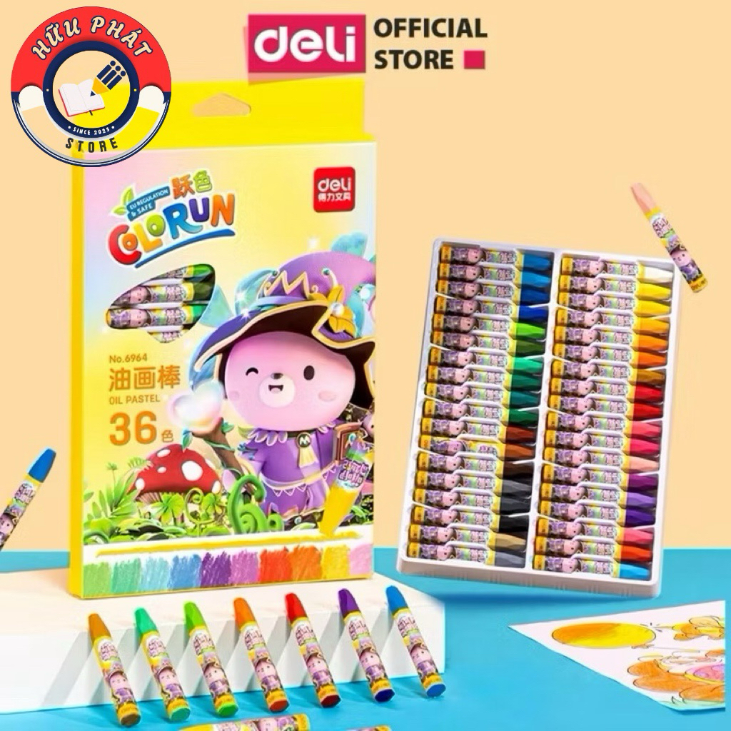 Bút sáp dầu Deli – 12/18/24– 1 hộp (6961/6962/6963)
