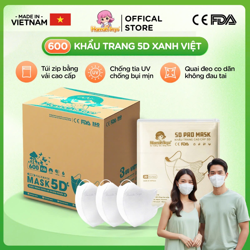 600 Chiêc Khẩu Trang 5D Khẩu Trang Người Lớn