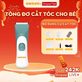  Tông đơ cắt tóc cho bé từ 0-12 tuổi Emoon chống ồn đầu lưỡi bo tròn an toàn cho bé có sạc pin rời khả năng chống nước 