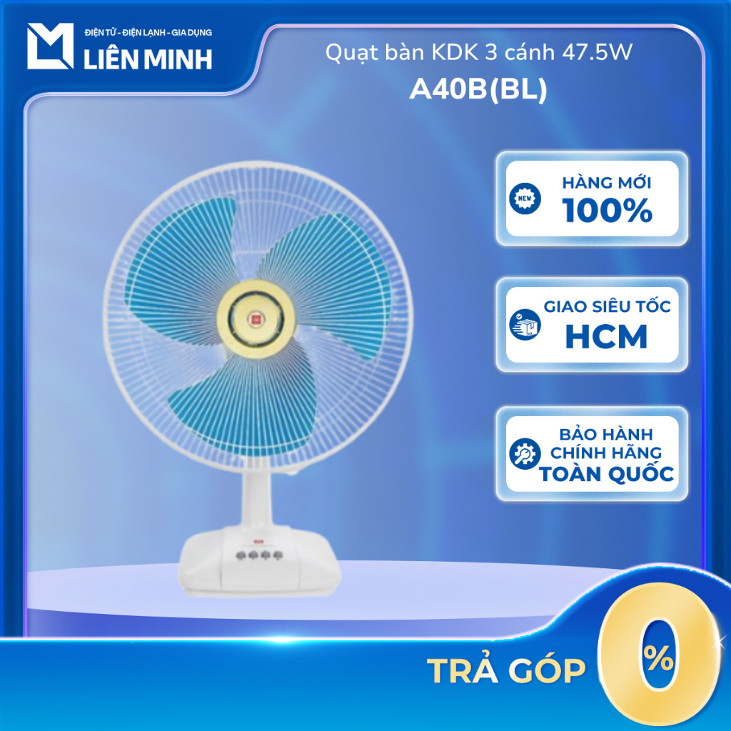 Quạt Bàn KDK 3 Cánh A40B 47.5W [SHIP 0Đ HCM]