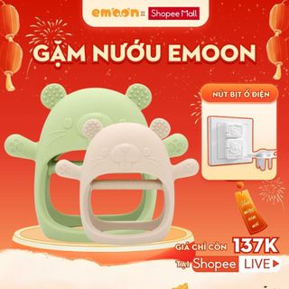  Gặm nướu cho bé Emoon có hộp bảo quản chất liệu Silicone an toàn siêu mềm giúp bé giảm ngứa nướu 