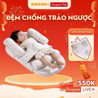  Gối chống trào ngược cao cấp Emoon có đai đeo và thanh chặn 2 bên bảo vệ cột sống cho bé 